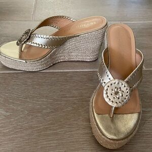 Jack, Rogers platform, Rowan, leather wedge sandal size 7 preowned worn once